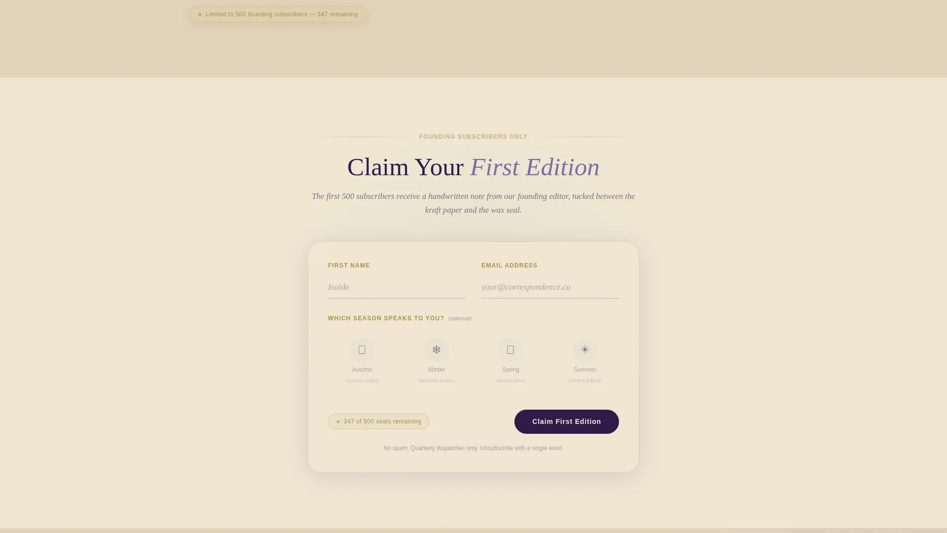 Dark Academia Subscription Box Landing Page Template