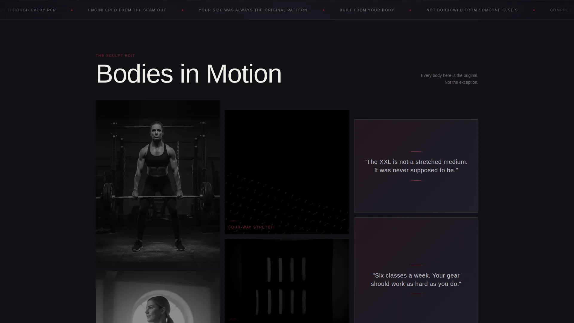 Extended Size Activewear Waitlist Landing Page