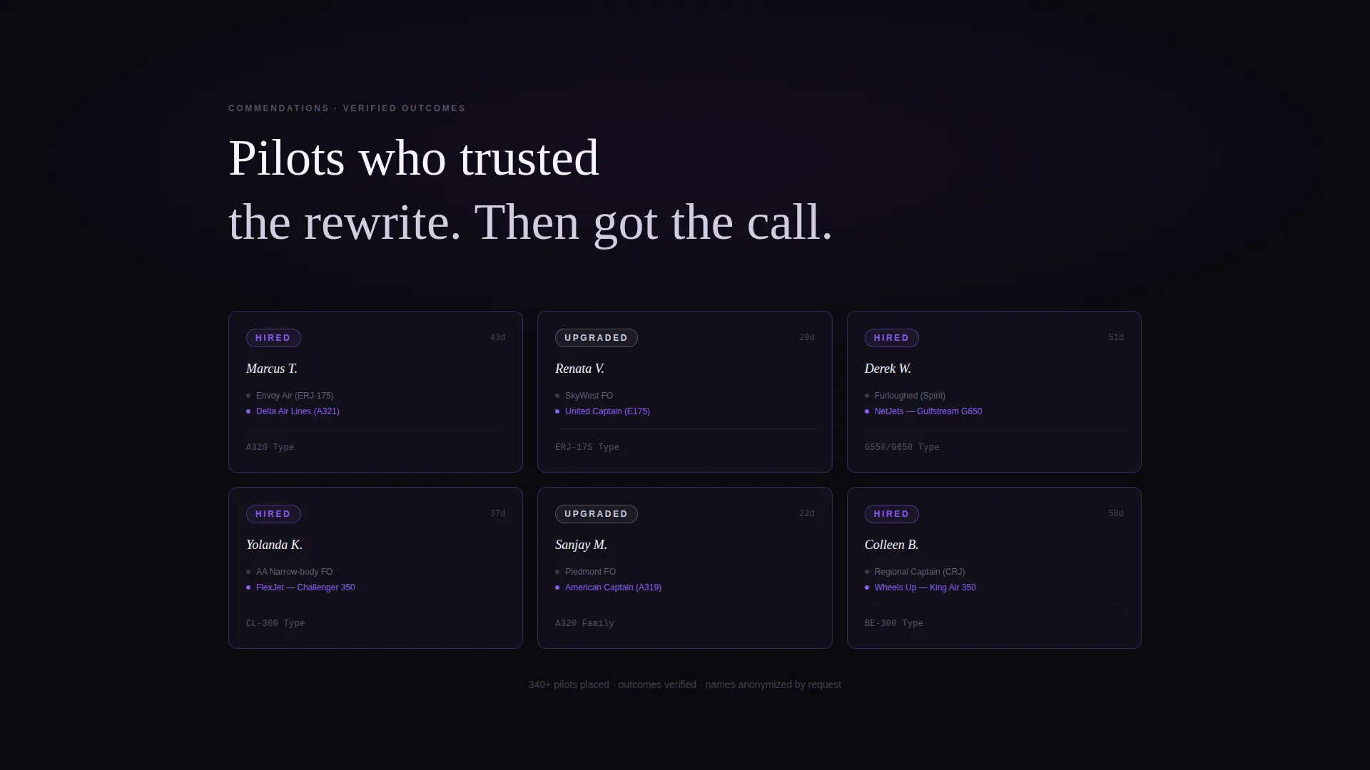 Pilot Profile Pre-Launch Website Template