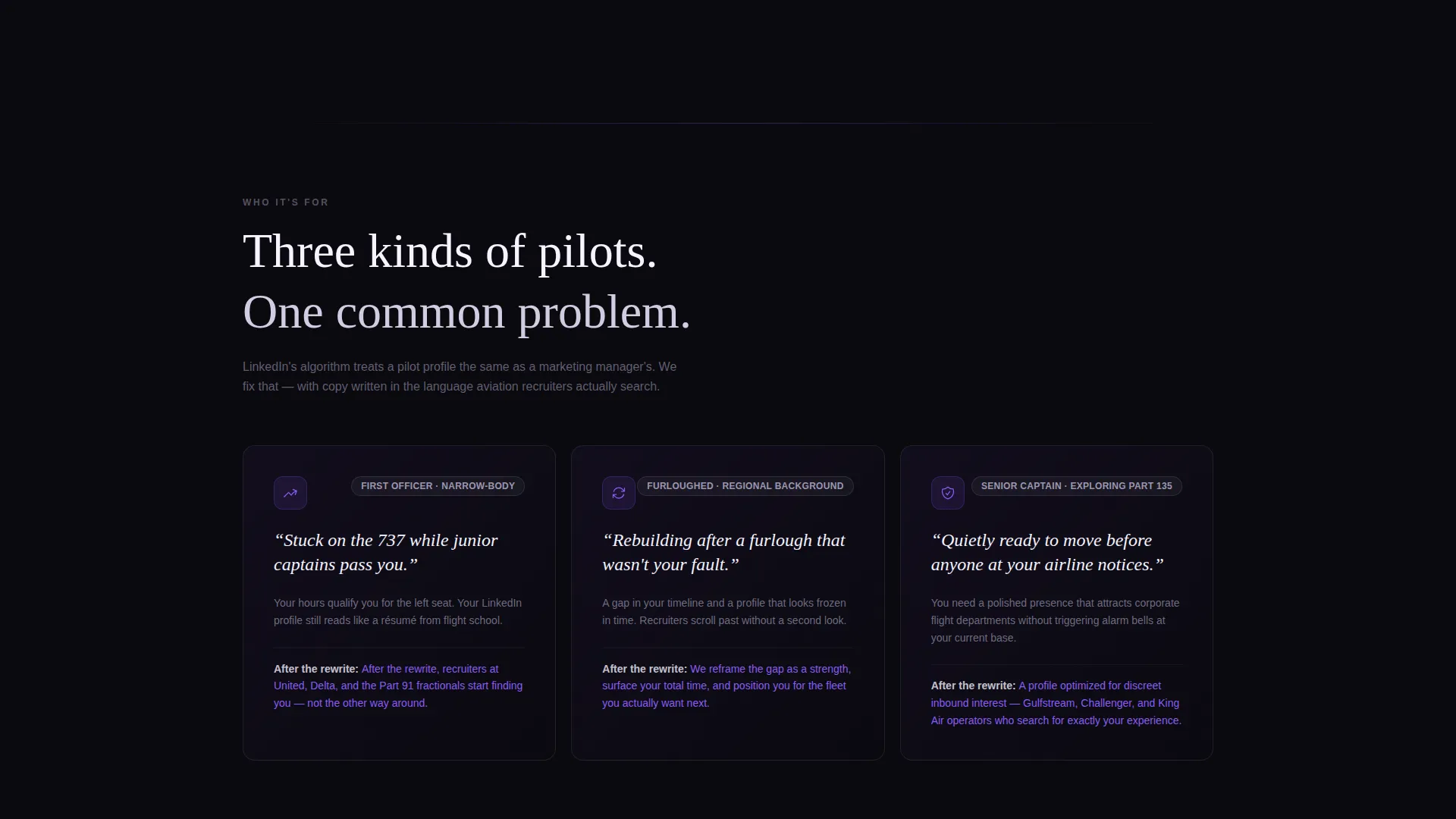 Pilot Profile Pre-Launch Website Template