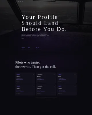 Pilot Profile Pre-Launch Website Template