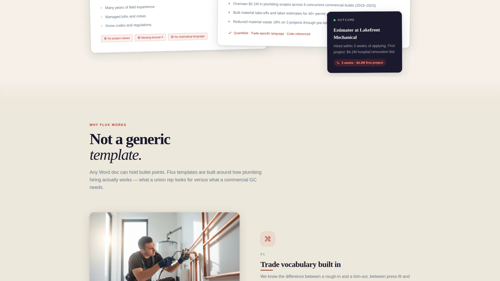 Plumber Profile Careers Website Template