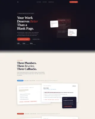 Plumber Profile Careers Website Template