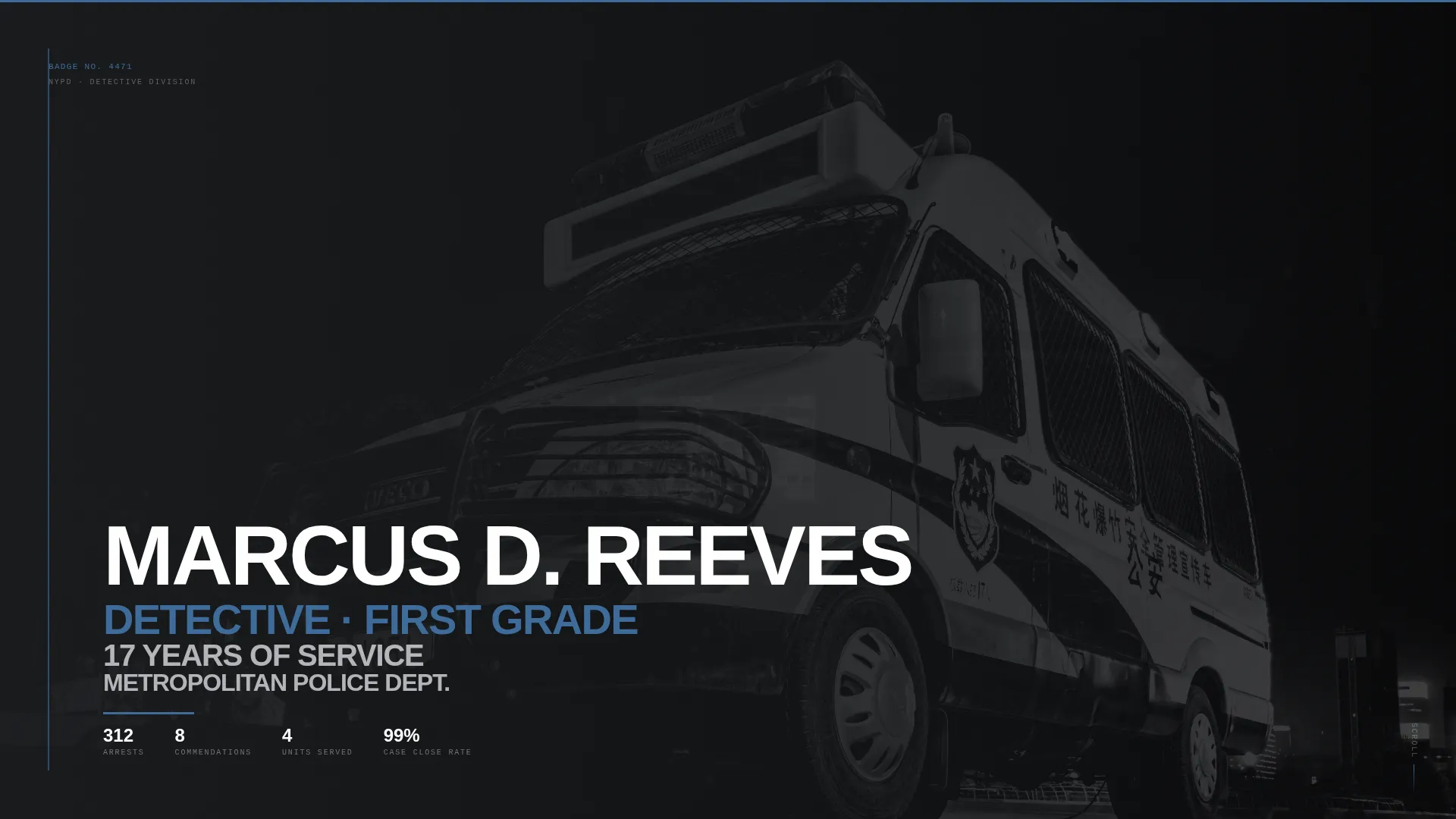 Police Officer Profile Careers Website Template