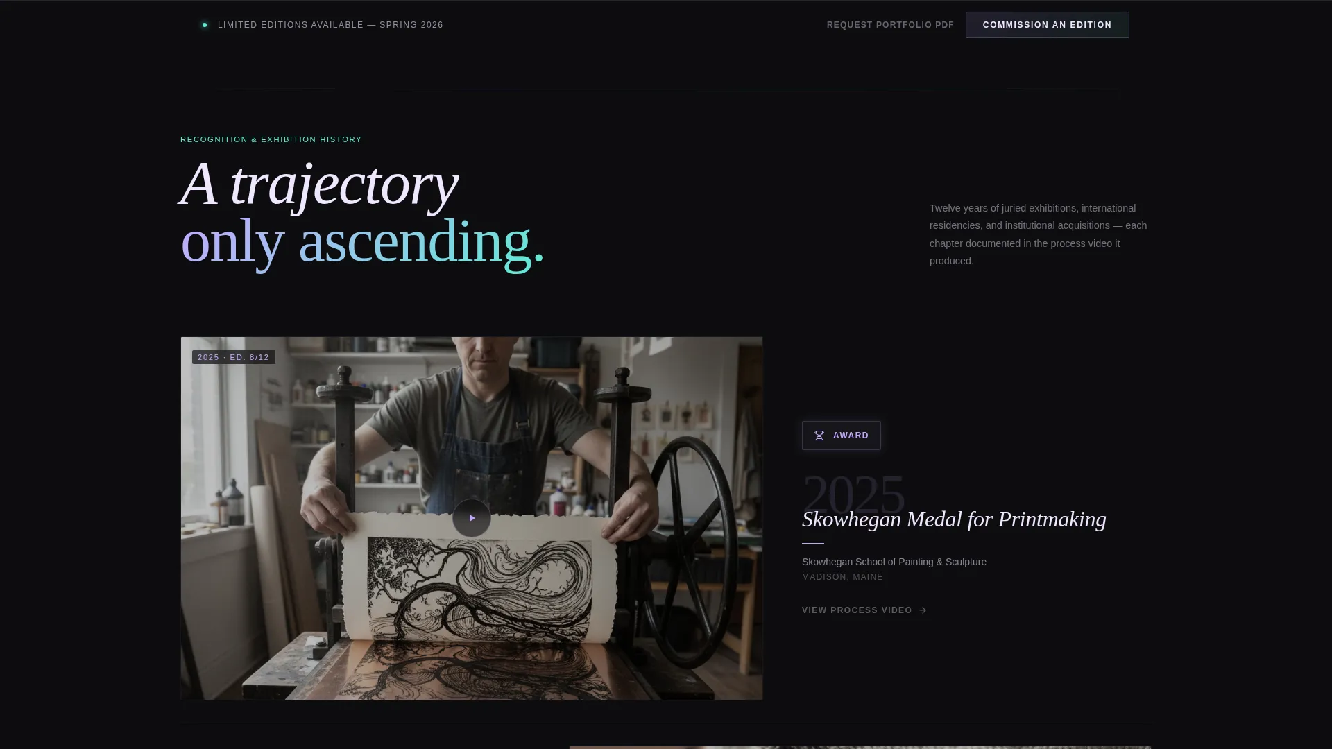 Printmaker Portfolio Specialist Portfolio Website Template