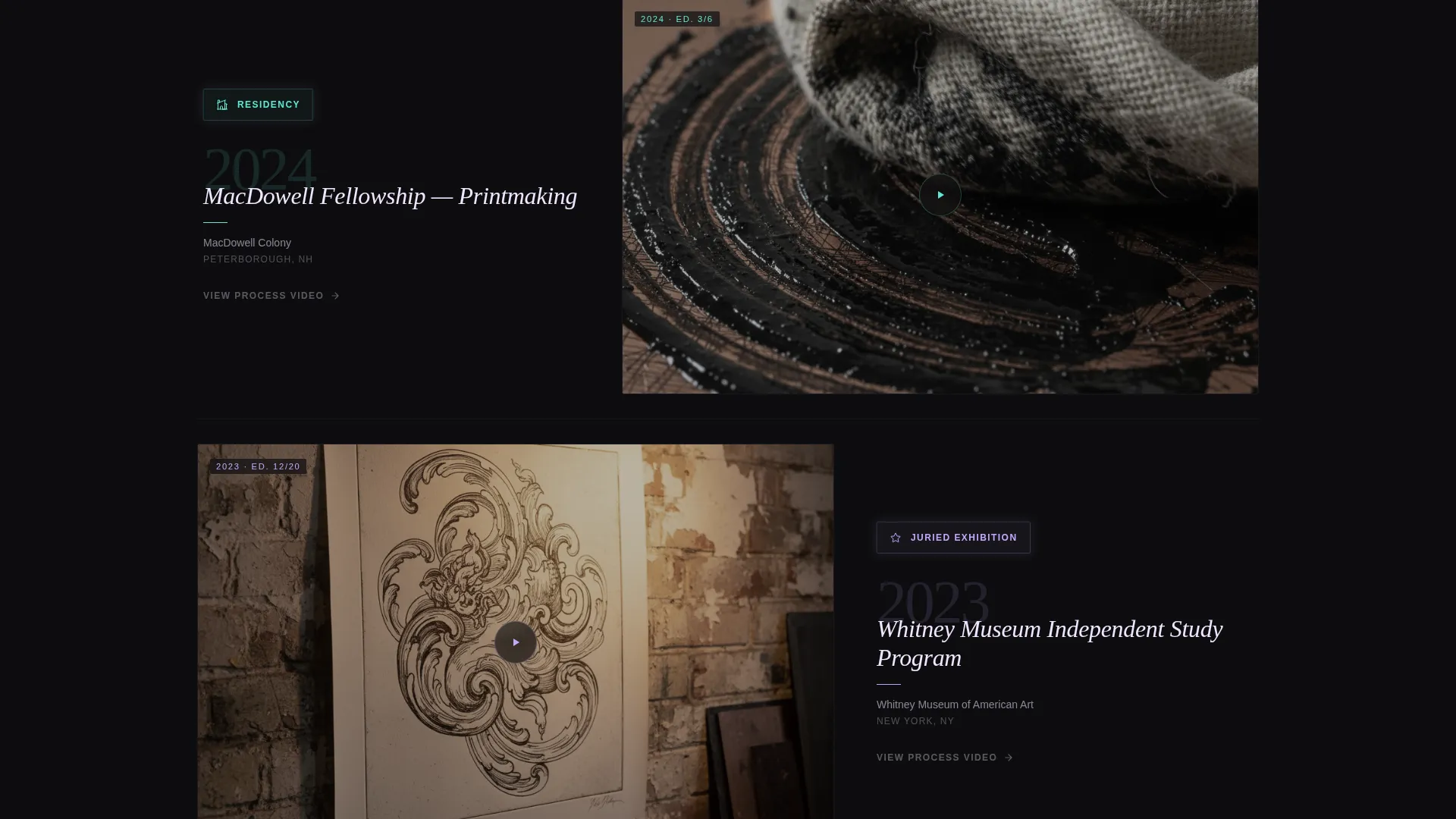 Printmaker Portfolio Specialist Portfolio Website Template