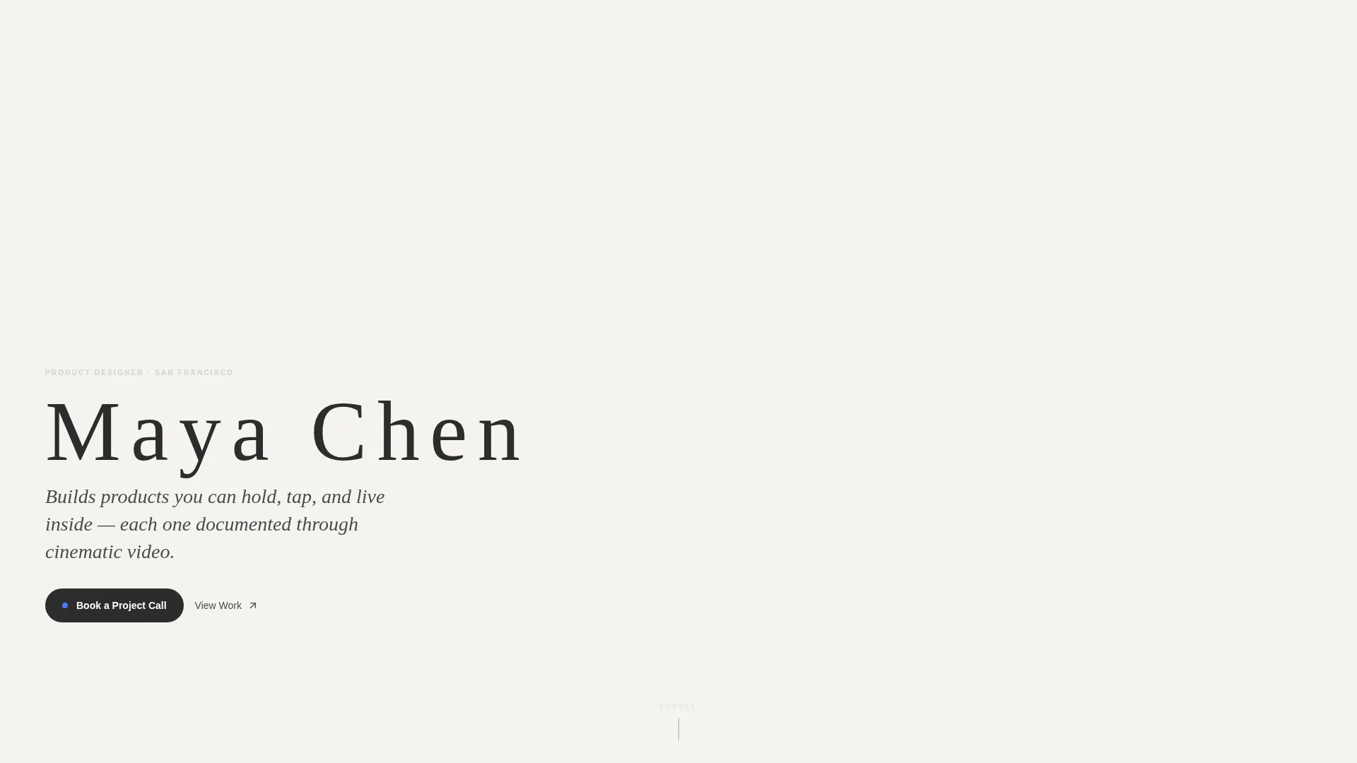 Product Designer Portfolio Booking Website Template