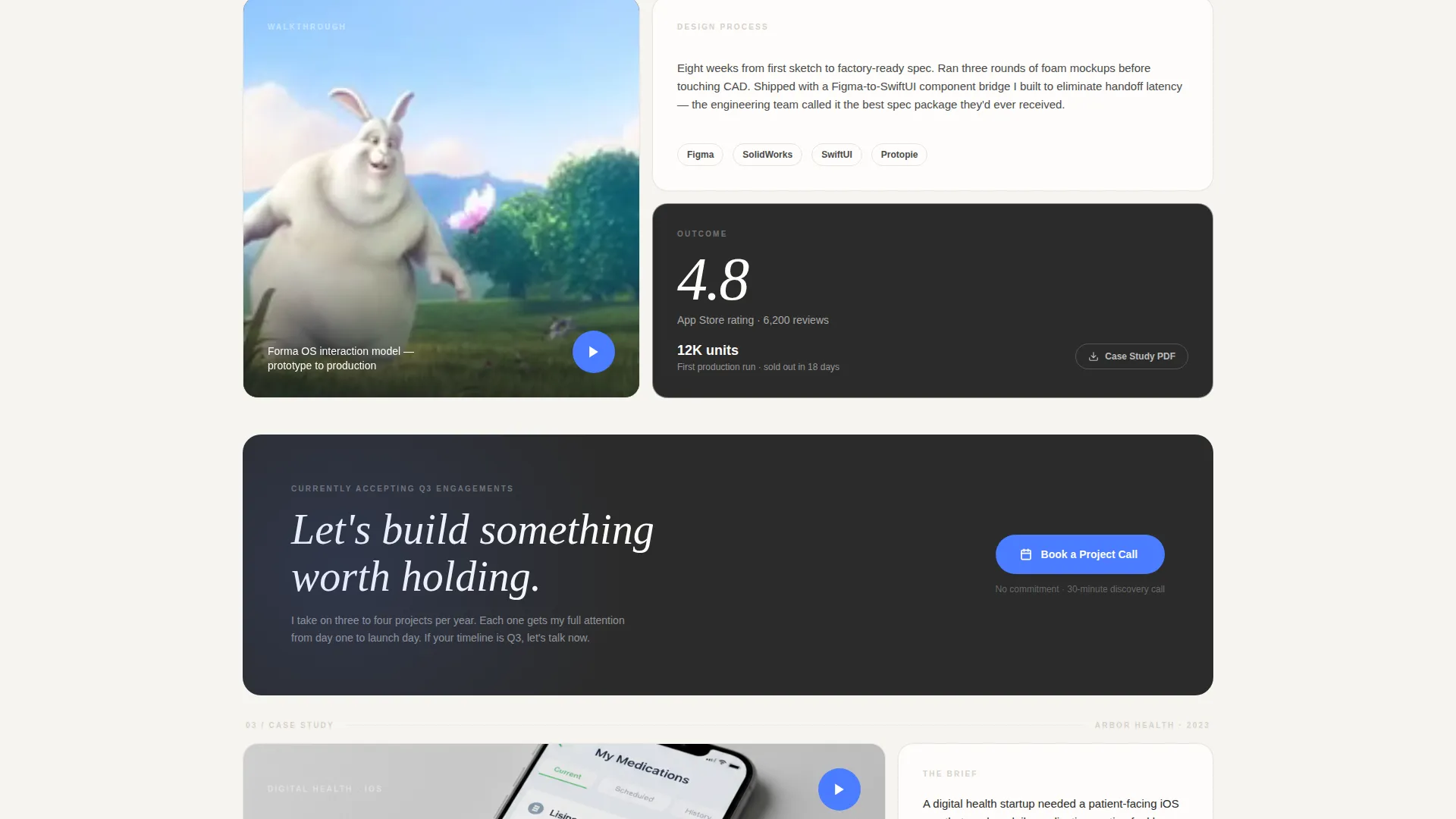 Product Designer Portfolio Booking Website Template