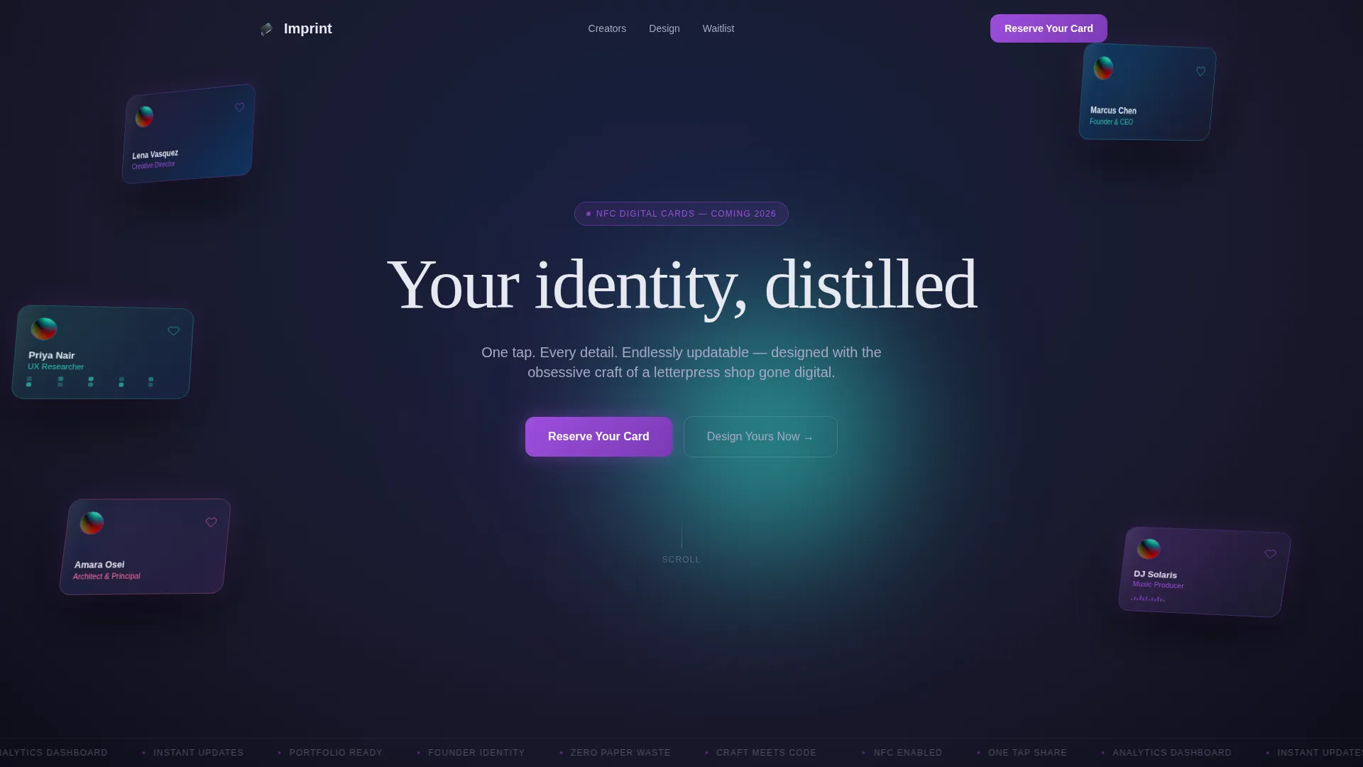 Digital Business Card Specialist Pre-Launch Website Template