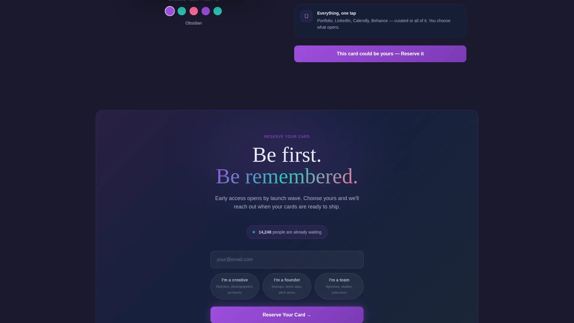 Digital Business Card Specialist Pre-Launch Website Template