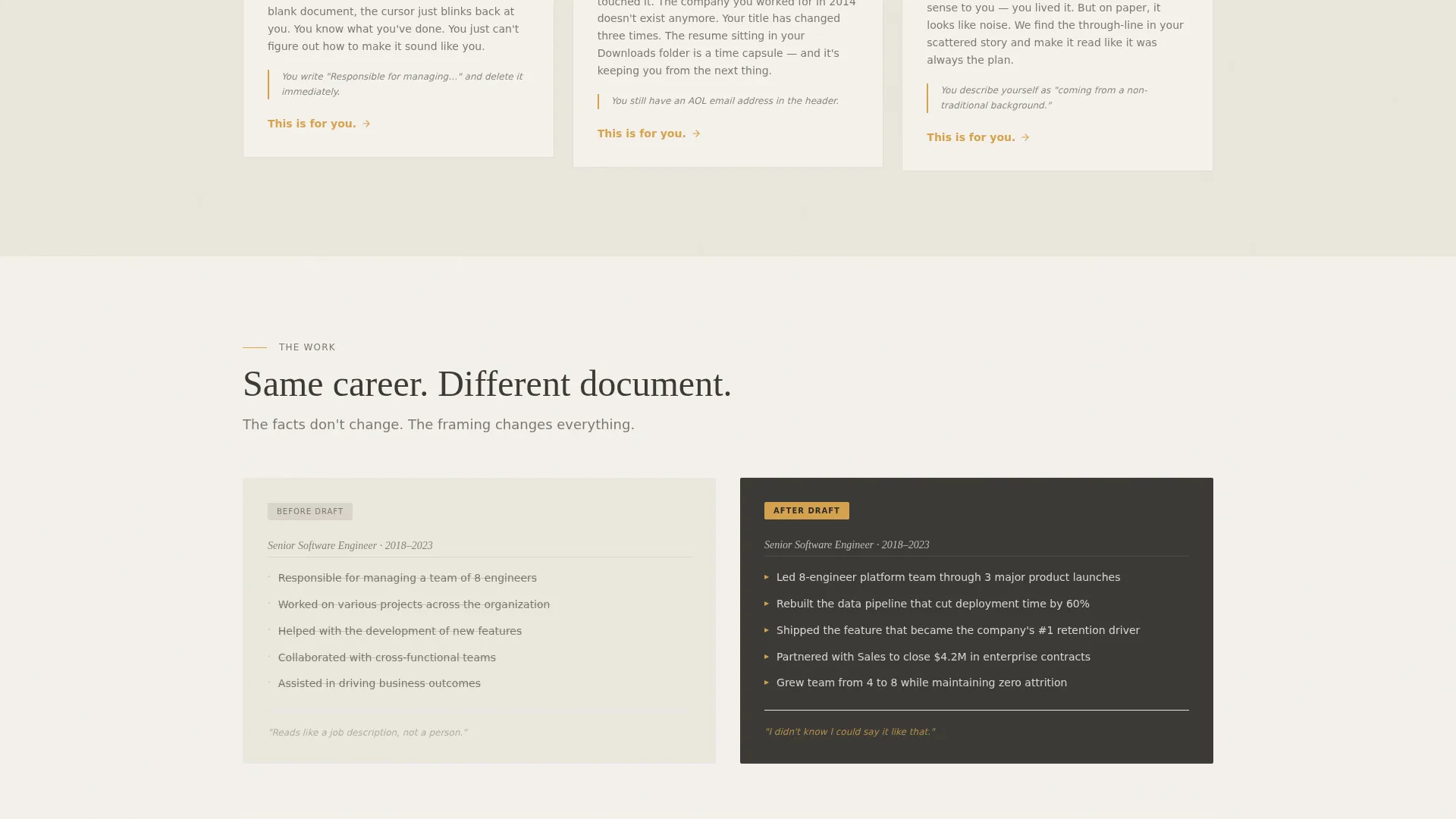 Compelling Resume Landing Page Template