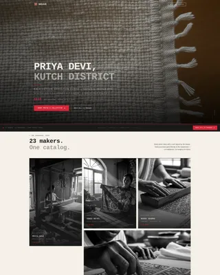 Bold Brutalist Fair Trade Clothing Landing Page