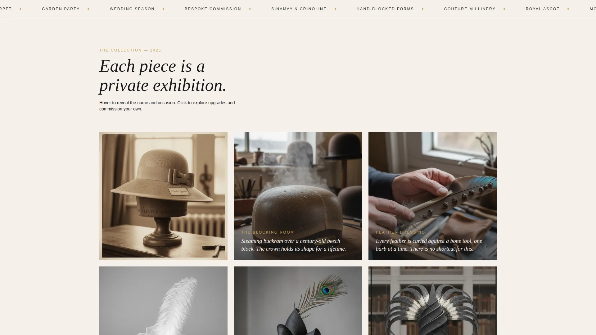 Elegant Millinery & Fascinator Landing Page Template
