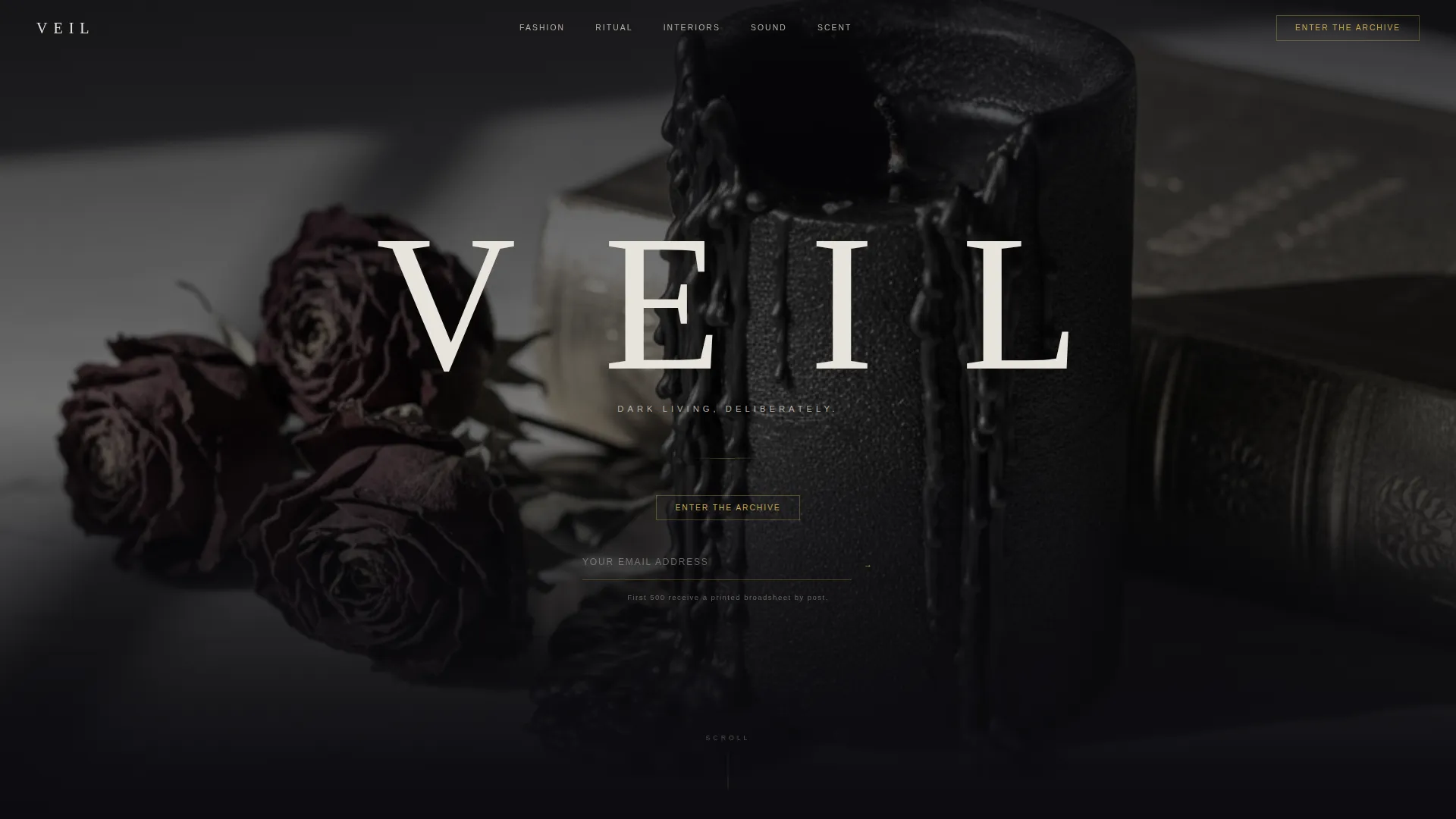 Luxe Gothic Lifestyle Blog Landing Page Template