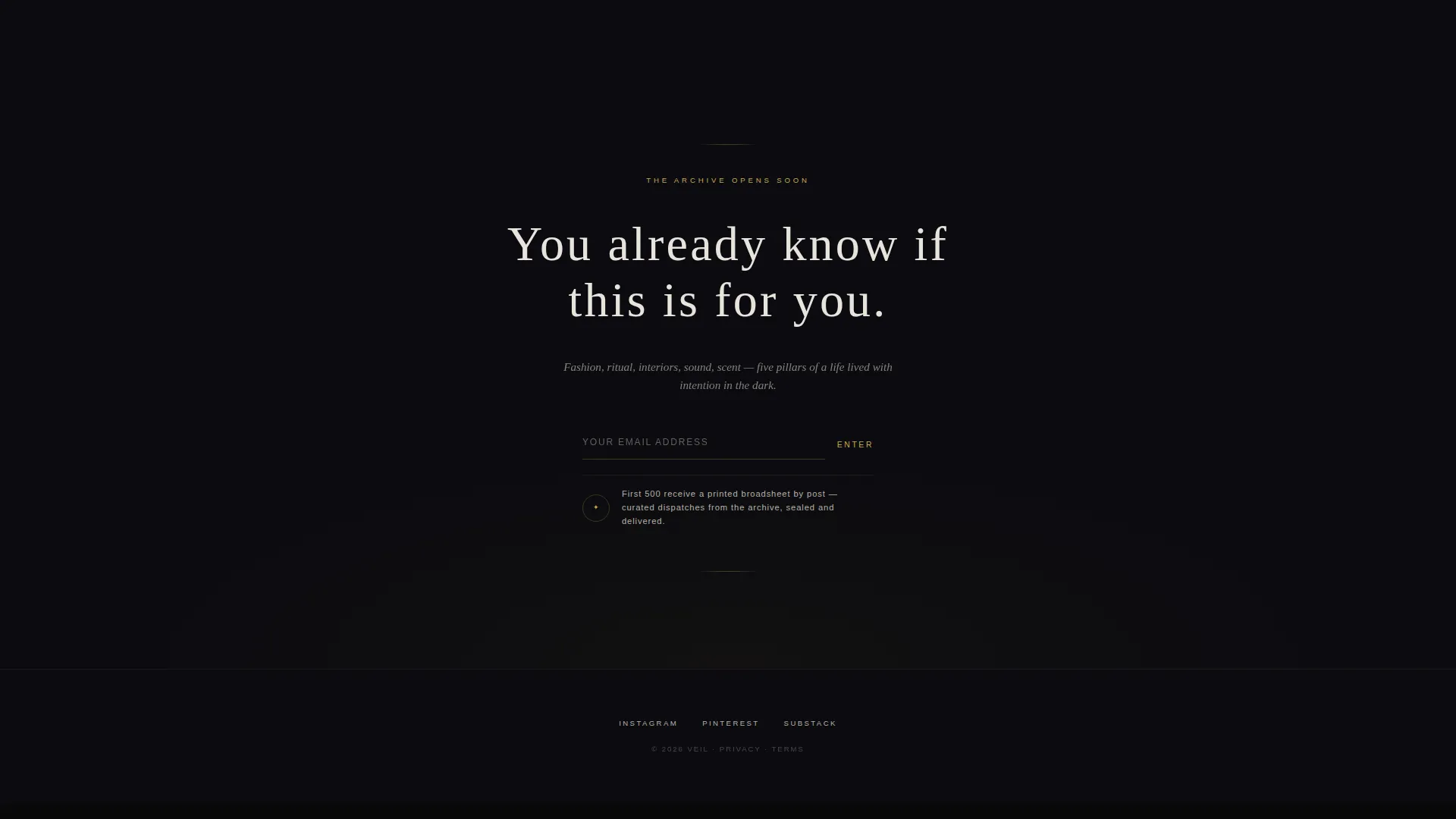 Luxe Gothic Lifestyle Blog Landing Page Template
