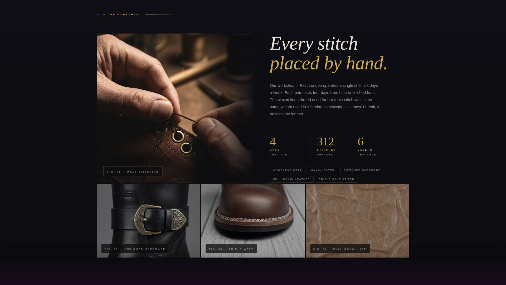 Gothic Boot Landing Page Template | Cinematic Upsell Design