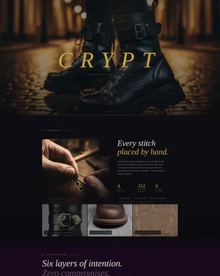 Gothic Boot Landing Page Template | Cinematic Upsell Design