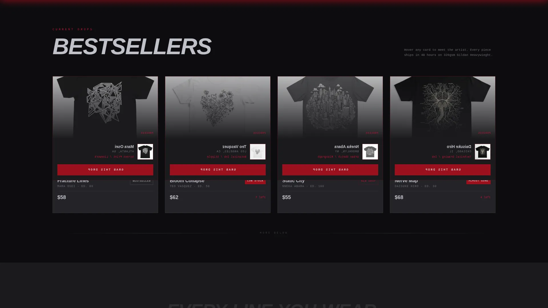 Bold Streetwear Landing Page Template for Print Brands