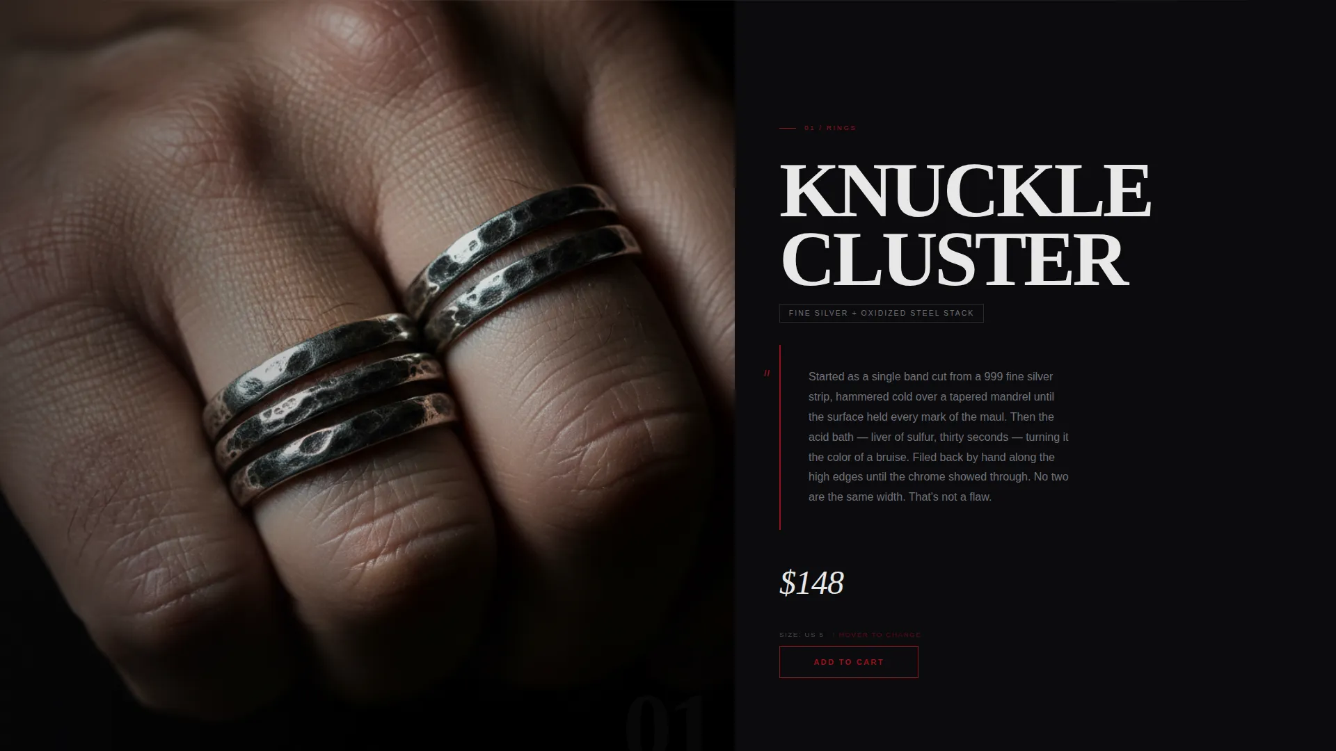 Dark Immersive Grunge Accessories Landing Page