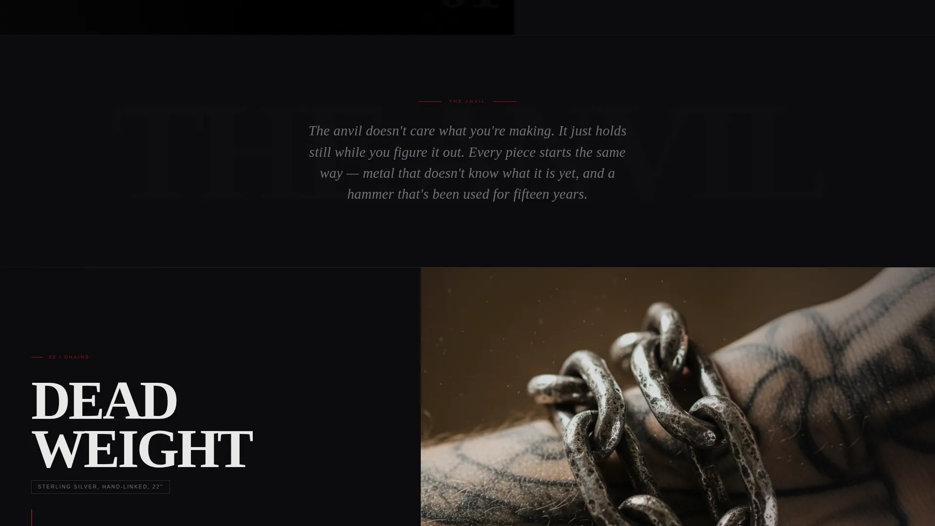 Dark Immersive Grunge Accessories Landing Page