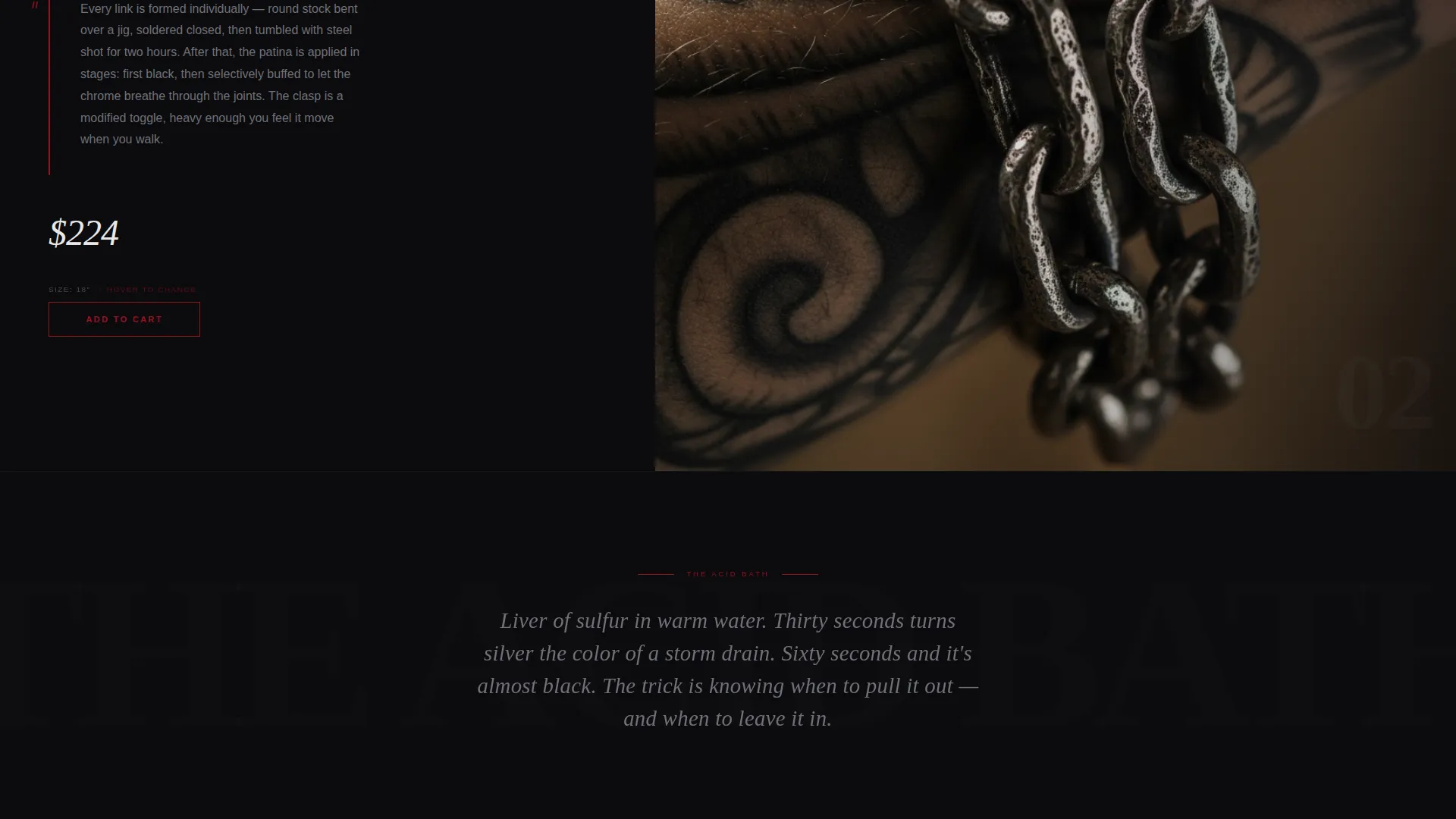Dark Immersive Grunge Accessories Landing Page