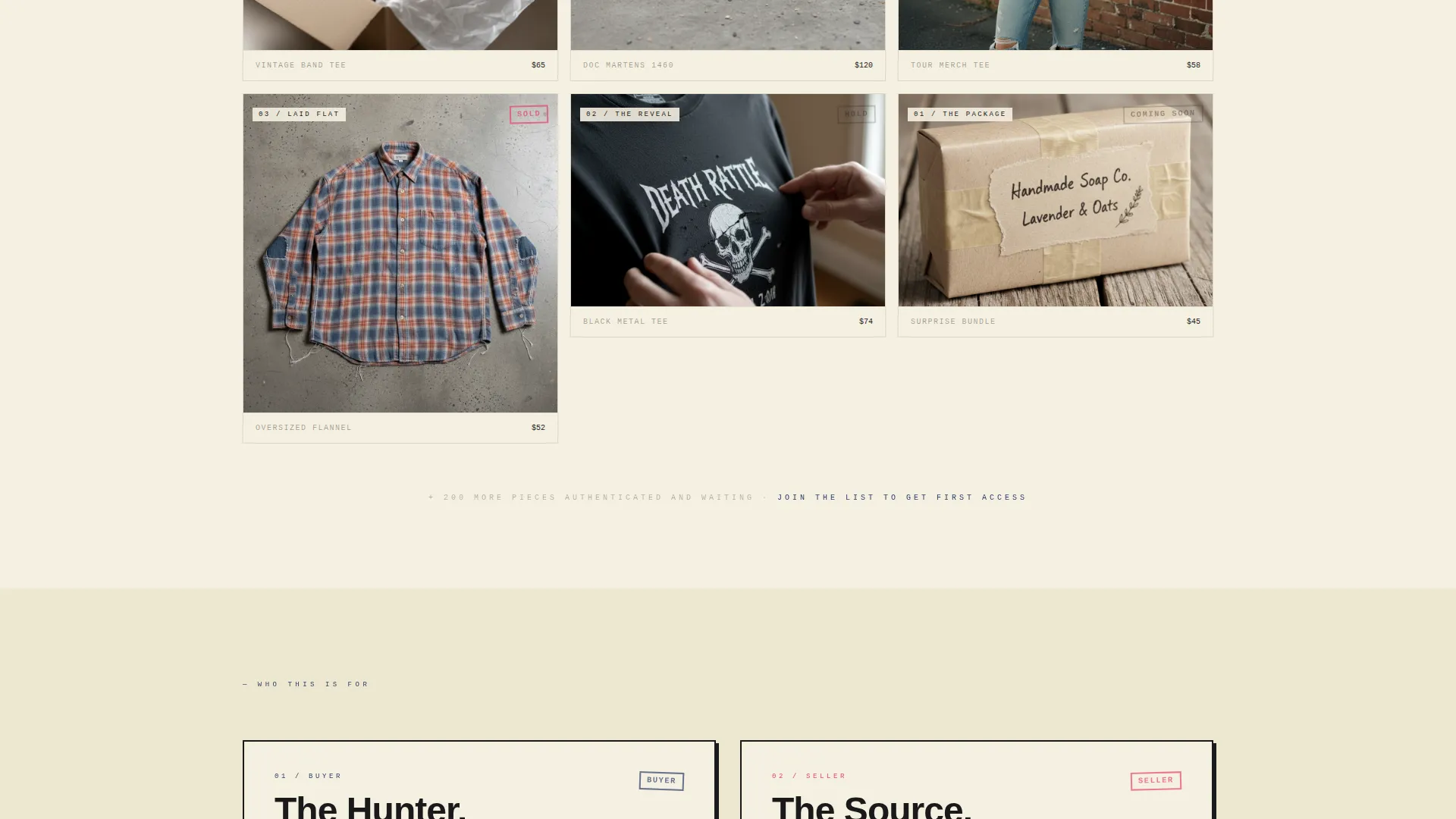 Grunge Resale Coming Soon Landing Page Template
