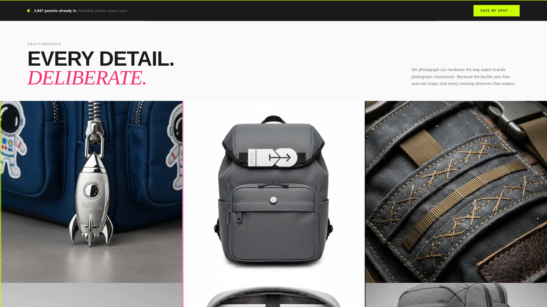 Bag & Luggage Brand Pre-Launch & Coming Soon Website Template