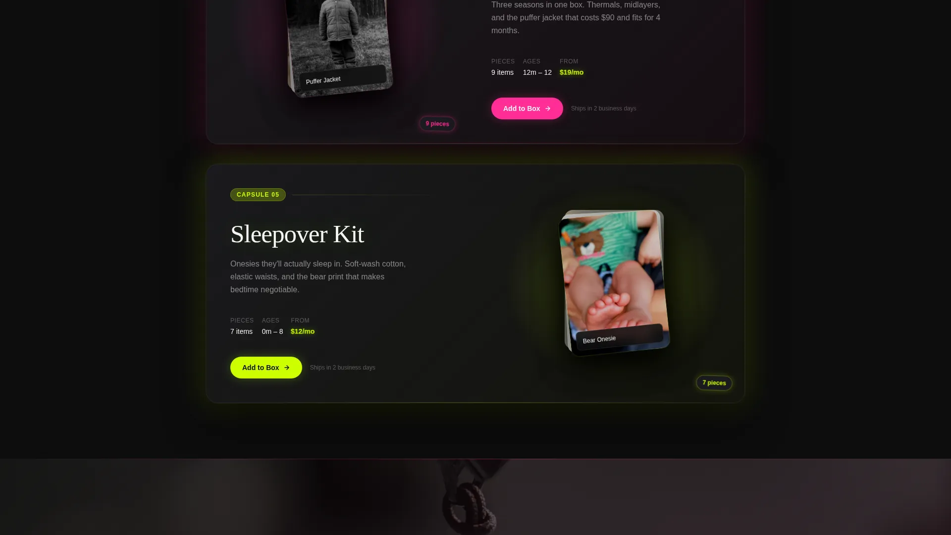 Kids Clothing Rental Landing Page Template