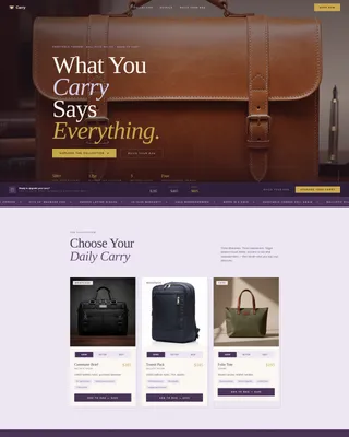 Specialist Bag & Luggage Brand Portfolio & Case Study Website Template