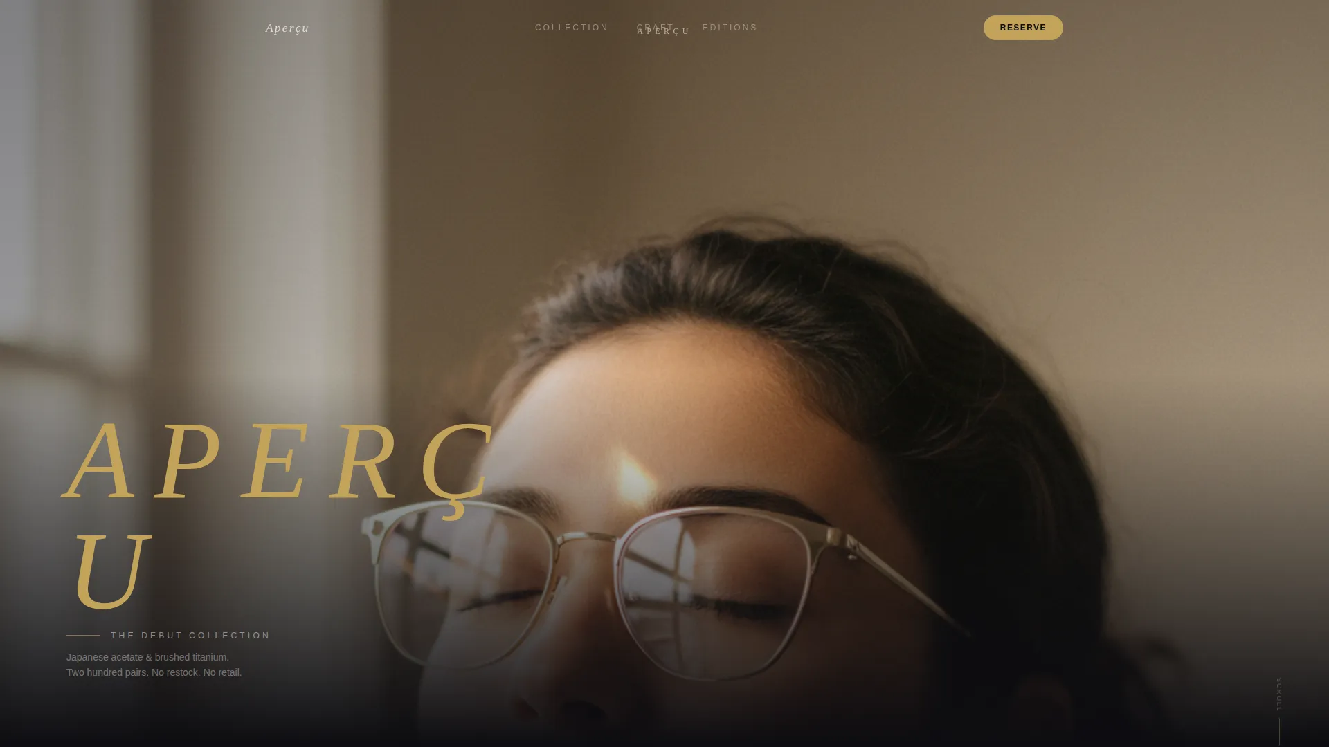 Luxe Minimal Eyewear Landing Page Template