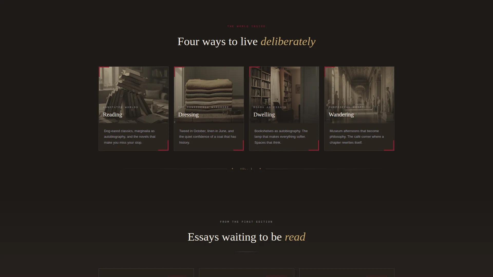 Light Academia Blog Landing Page Template
