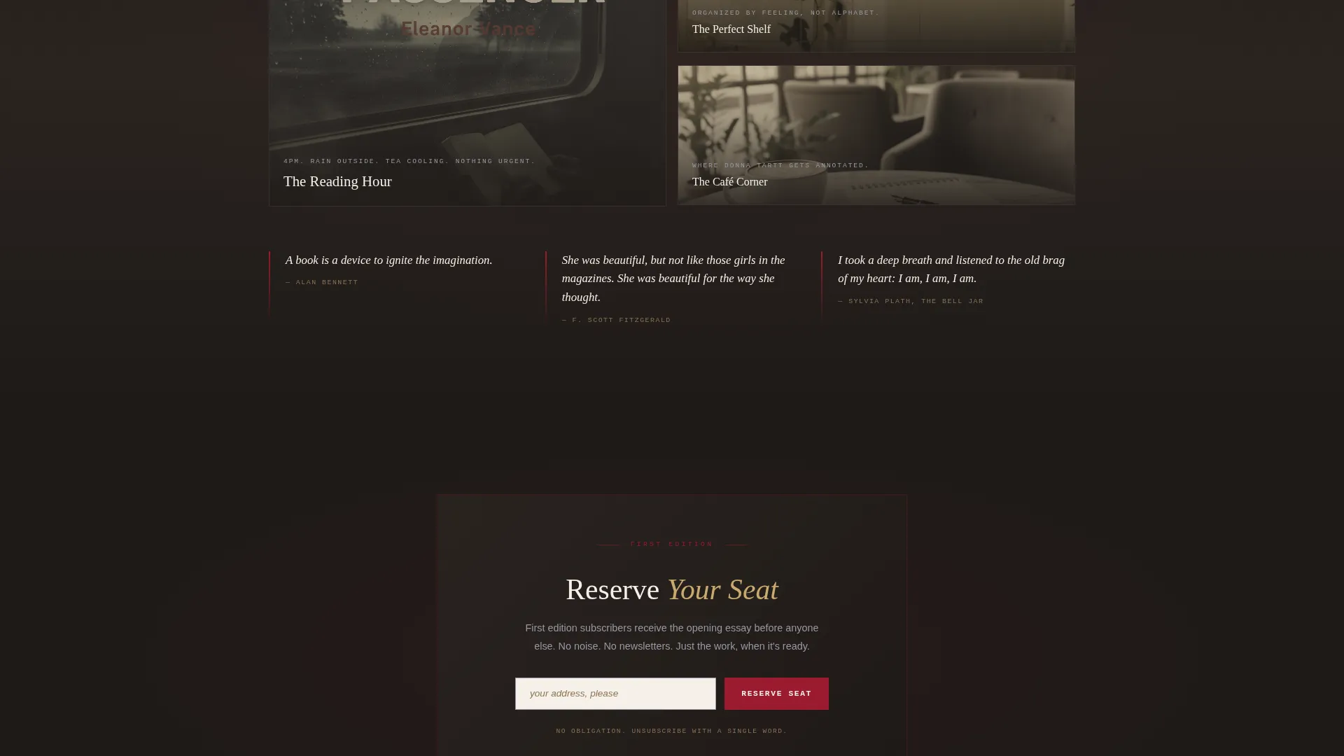 Light Academia Blog Landing Page Template
