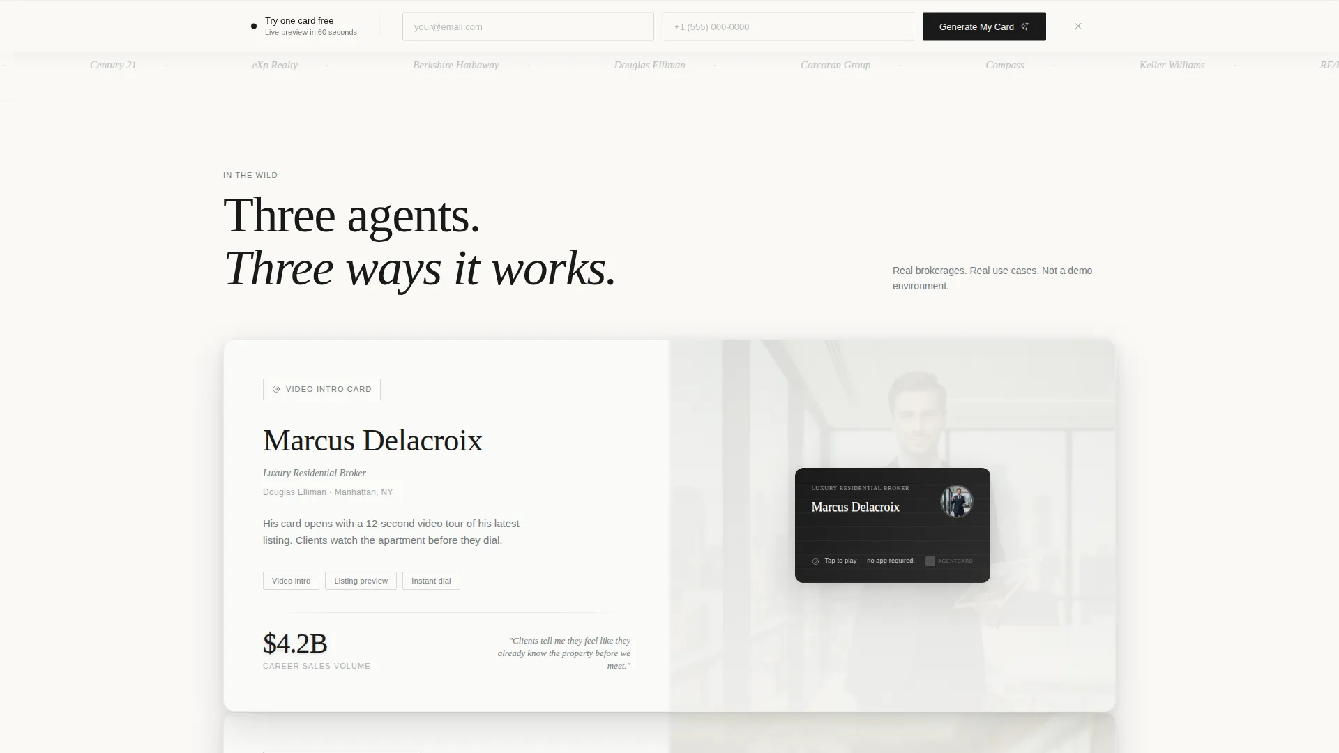 Real Estate Agent Digital Business Card Landing Page