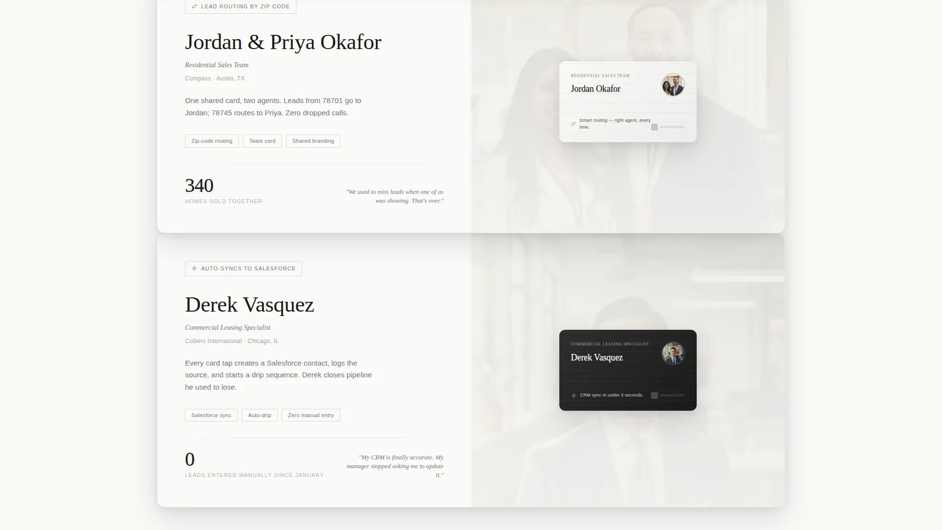Real Estate Agent Digital Business Card Landing Page