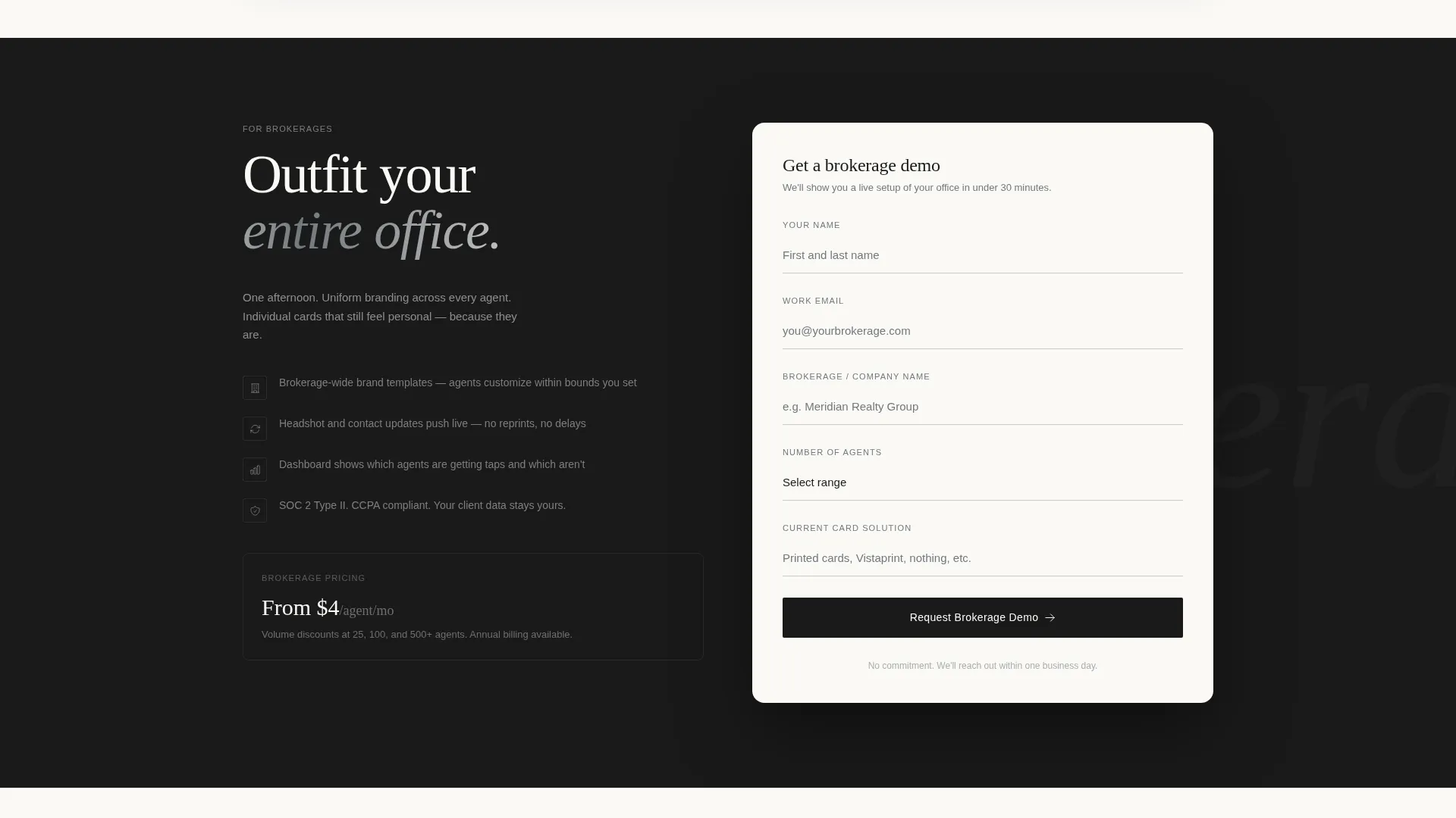 Real Estate Agent Digital Business Card Landing Page