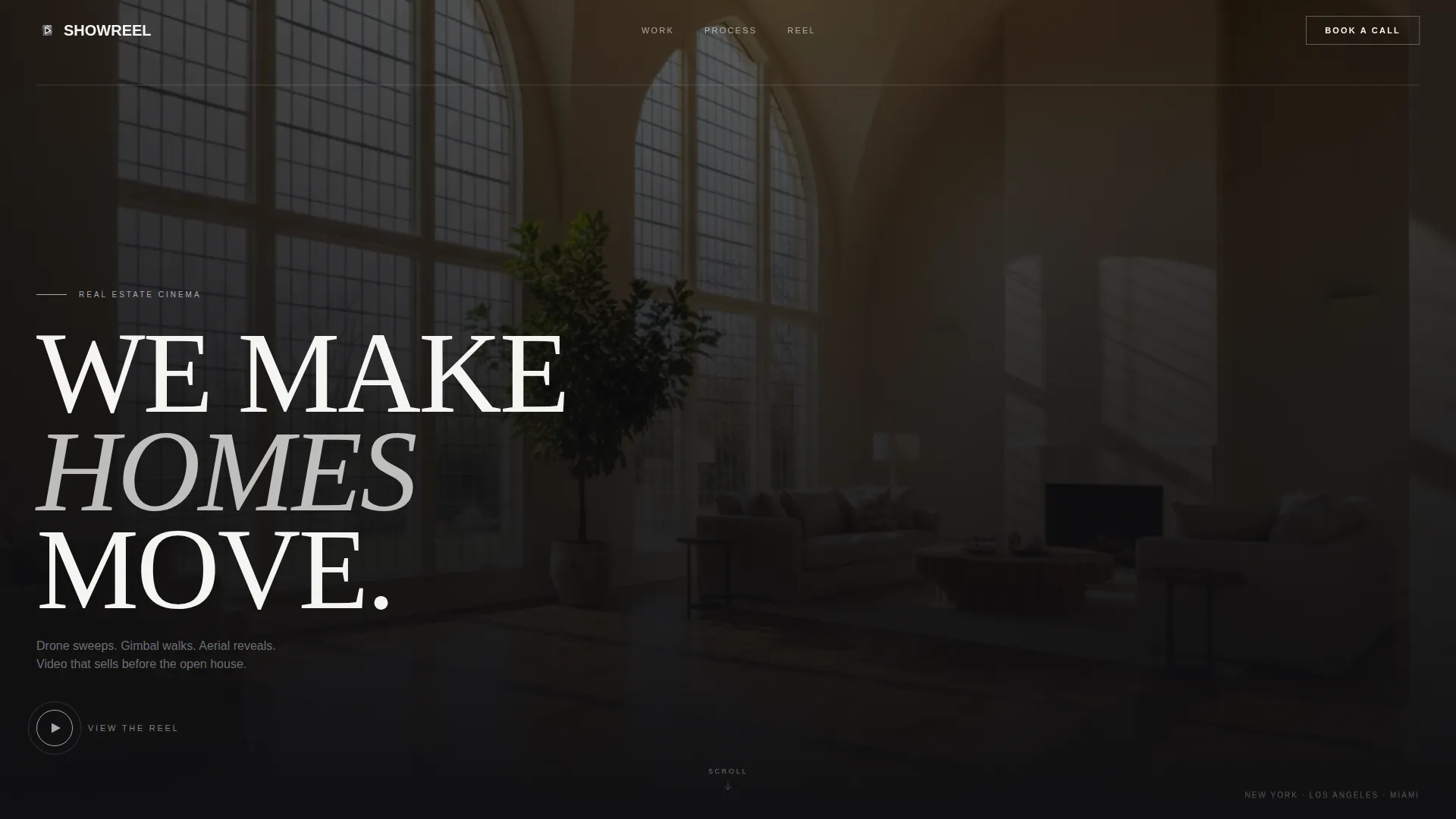 Cinematic Real Estate Video Agency Landing Page