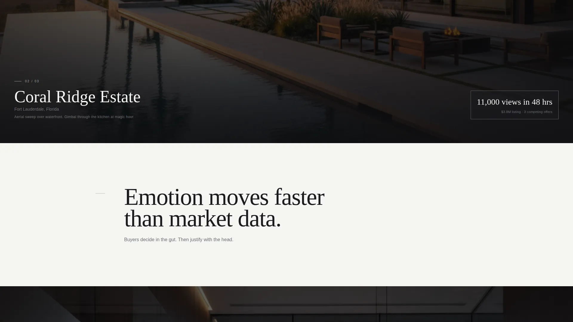 Cinematic Real Estate Video Agency Landing Page