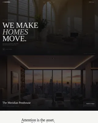Cinematic Real Estate Video Agency Landing Page