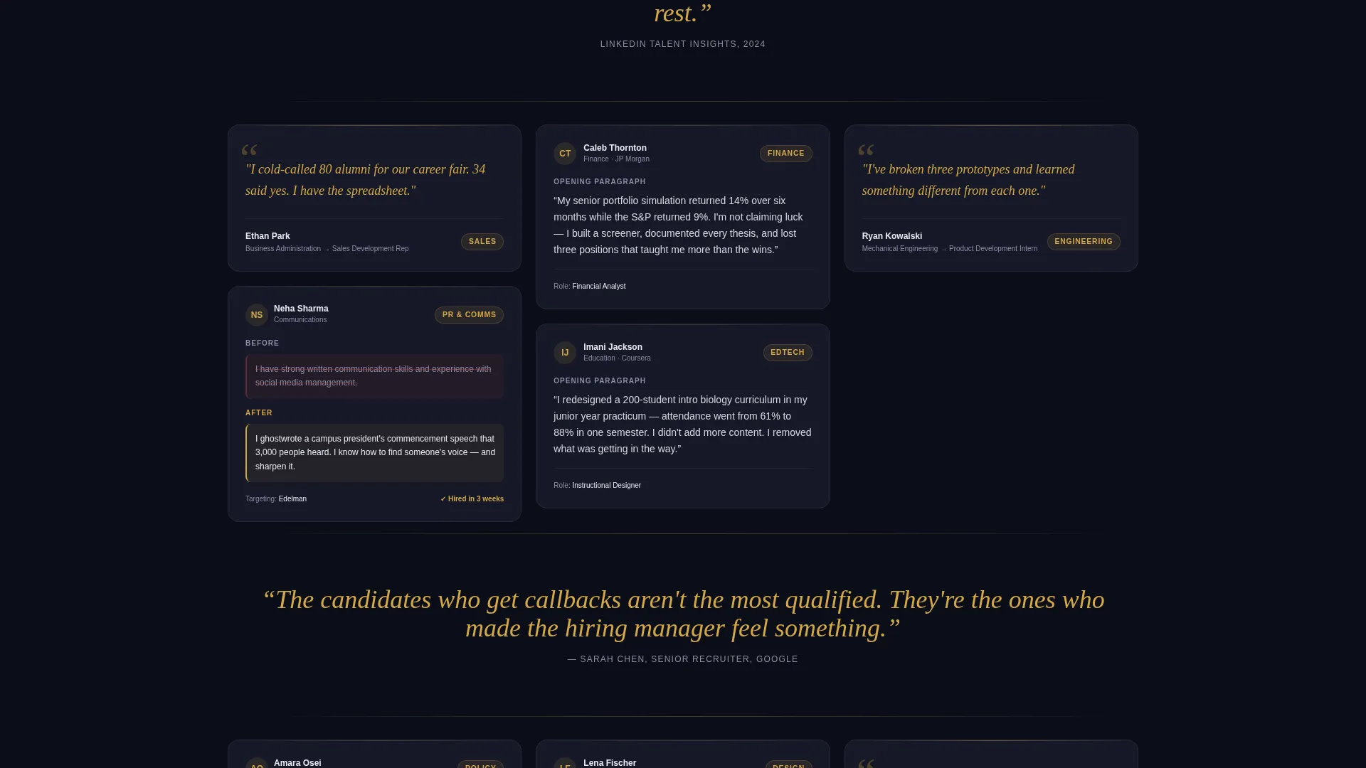 Recent Graduate Cover Letter Landing Page Template