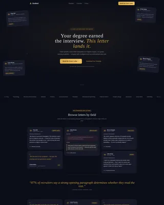 Recent Graduate Cover Letter Landing Page Template