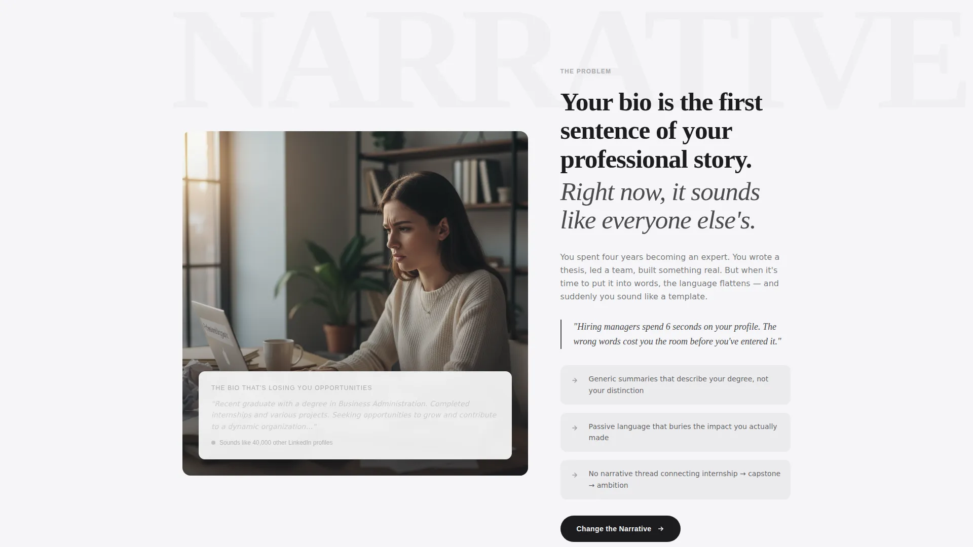 Recent Graduate Executive Bio Landing Page Template