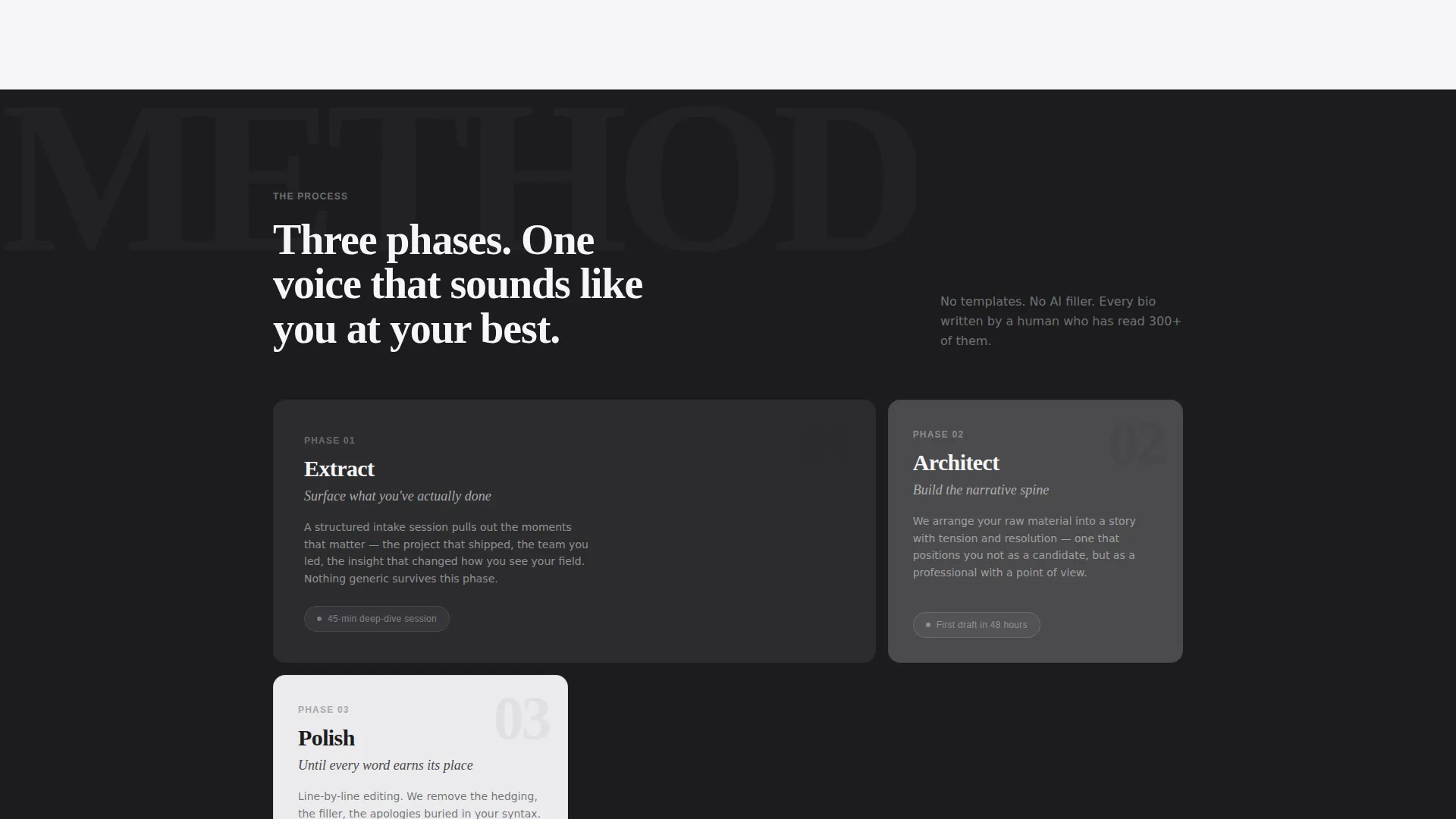 Recent Graduate Executive Bio Landing Page Template