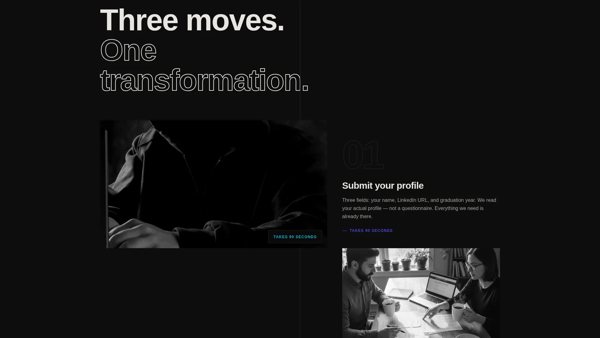 Bold Graduate LinkedIn Profile Optimization Landing Page