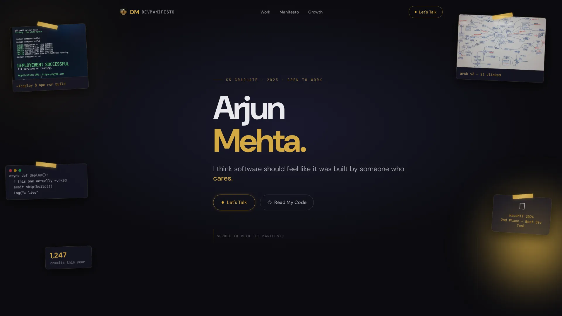 Immersive Graduate Personal Landing Page Template