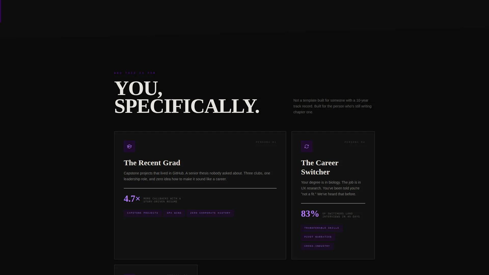 Bold Brutalist Resume Landing Page for Recent Graduates