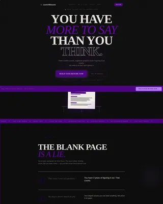 Bold Brutalist Resume Landing Page for Recent Graduates