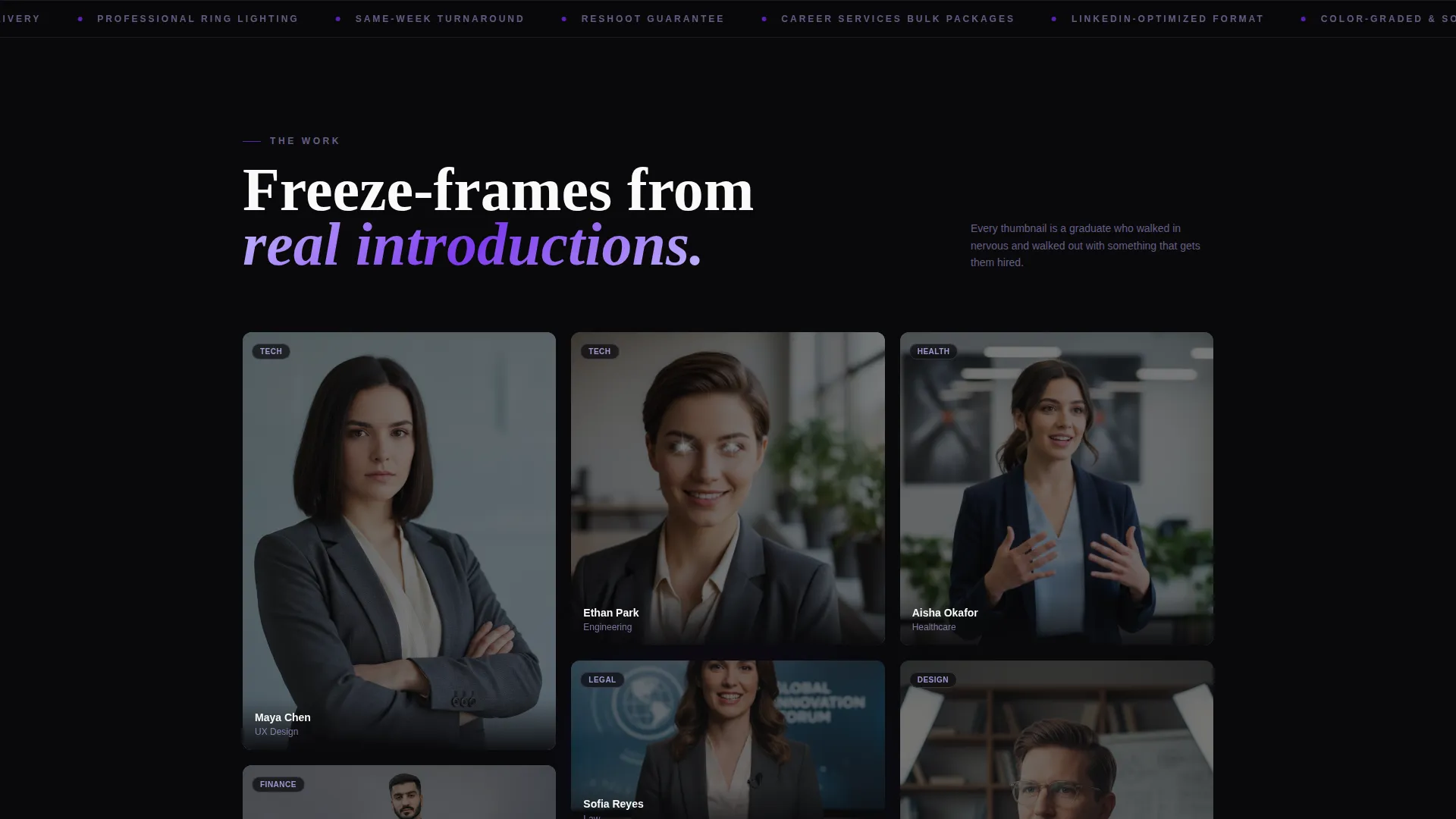 Cinematic Graduate Video Resume Landing Page