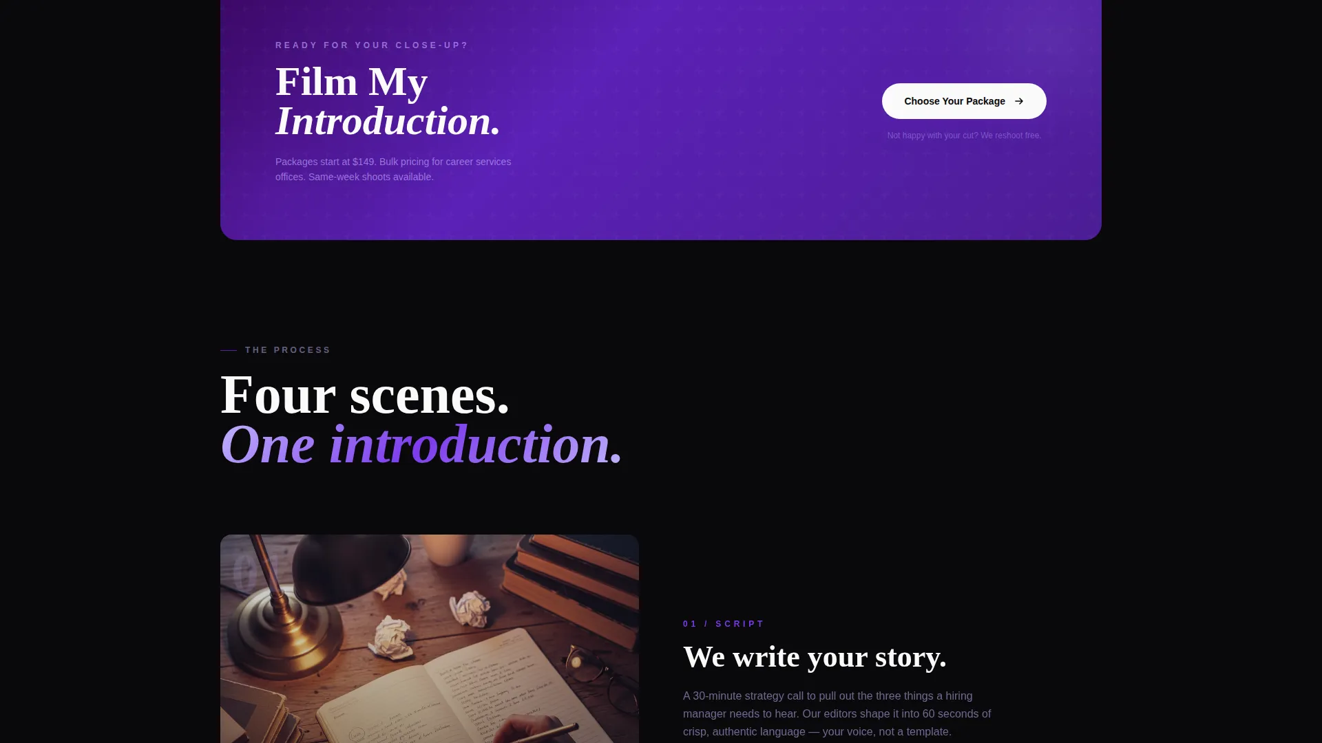 Cinematic Graduate Video Resume Landing Page