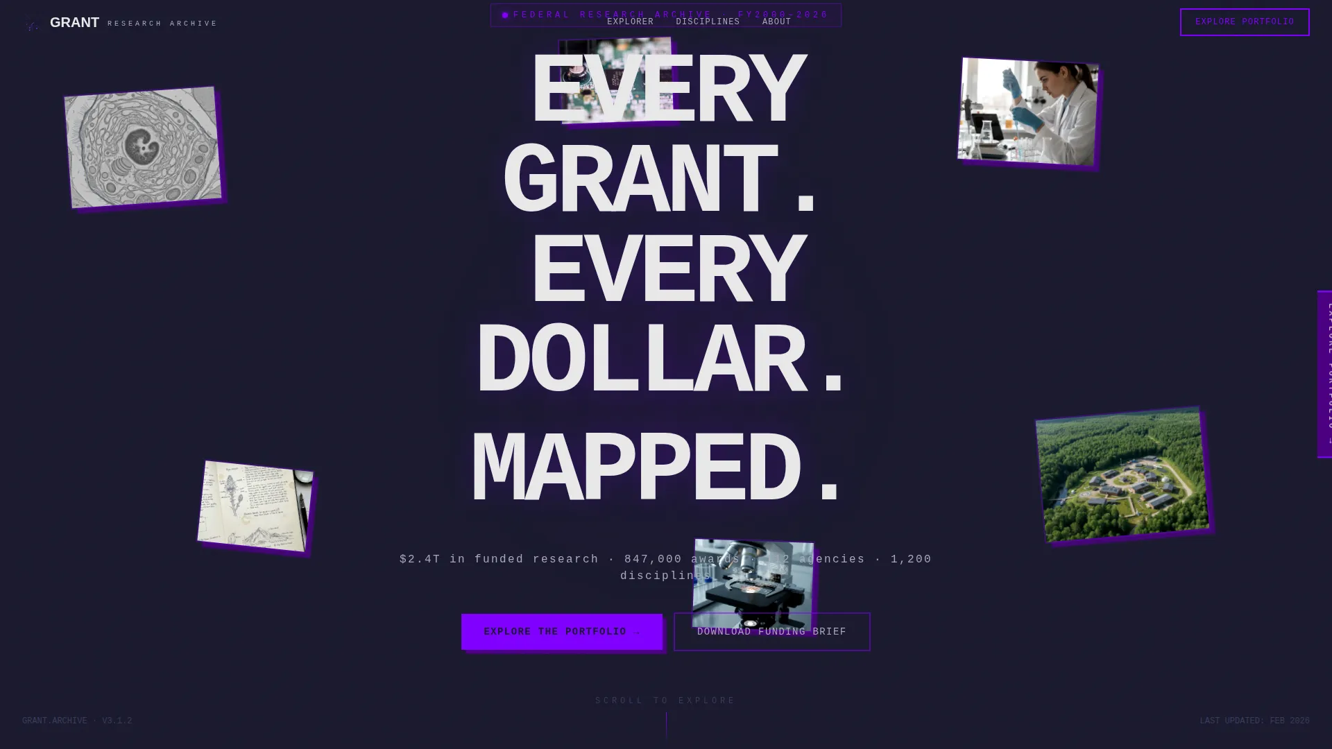 Research Grant Portfolio Landing Page Template