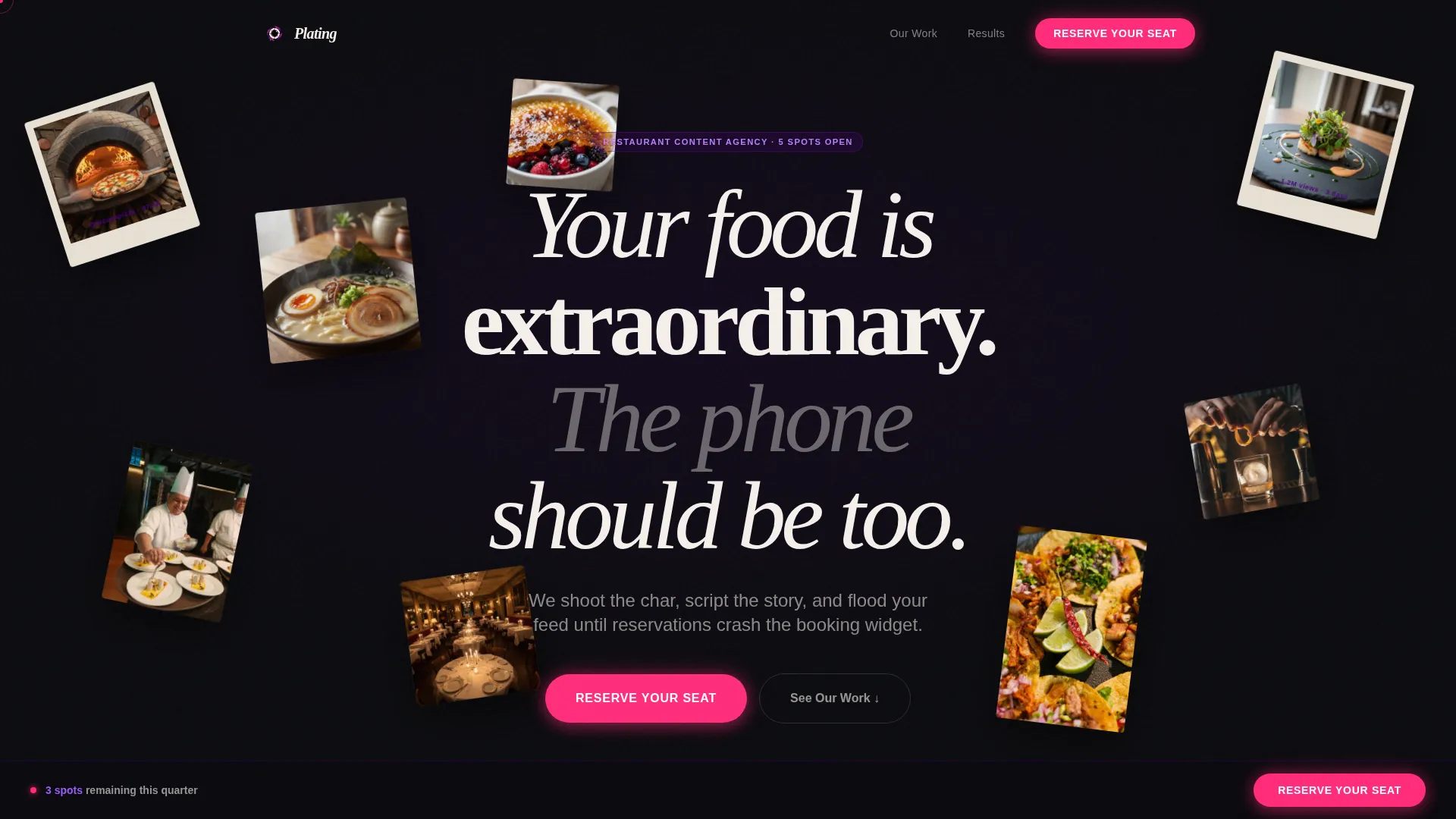 Restaurant Marketing & Agency Booking Website Template